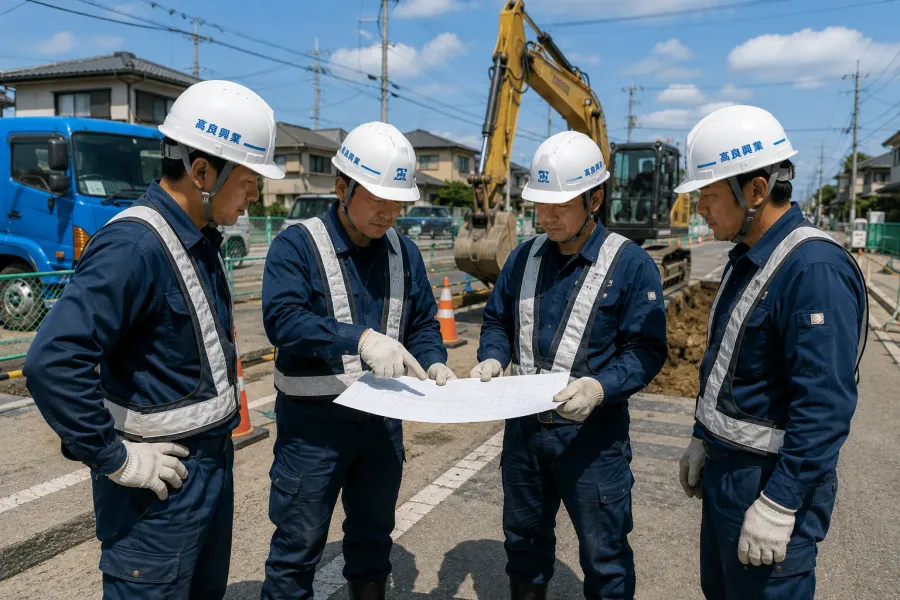 水工舎チーム 現場打ち合わせ